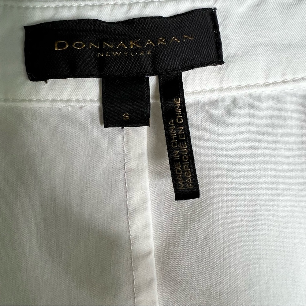 Donna Karan White Eyelet Peplum Blouse - Picture 6 of 8